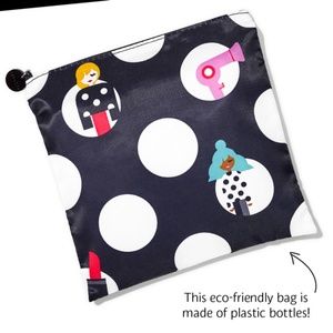 NEW Sephora Beauty Insider Black White Polka Dot People Makeup Bag Cosmetic Case